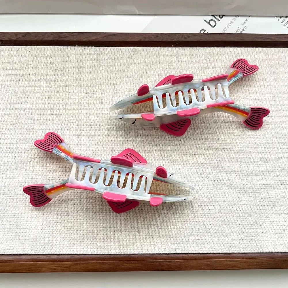 Newest Large Fresh Trout Hair Claw Cartoon Colorful Fish Hair Claw Clips Dopamine Acetate Hair Accessories Women Girls