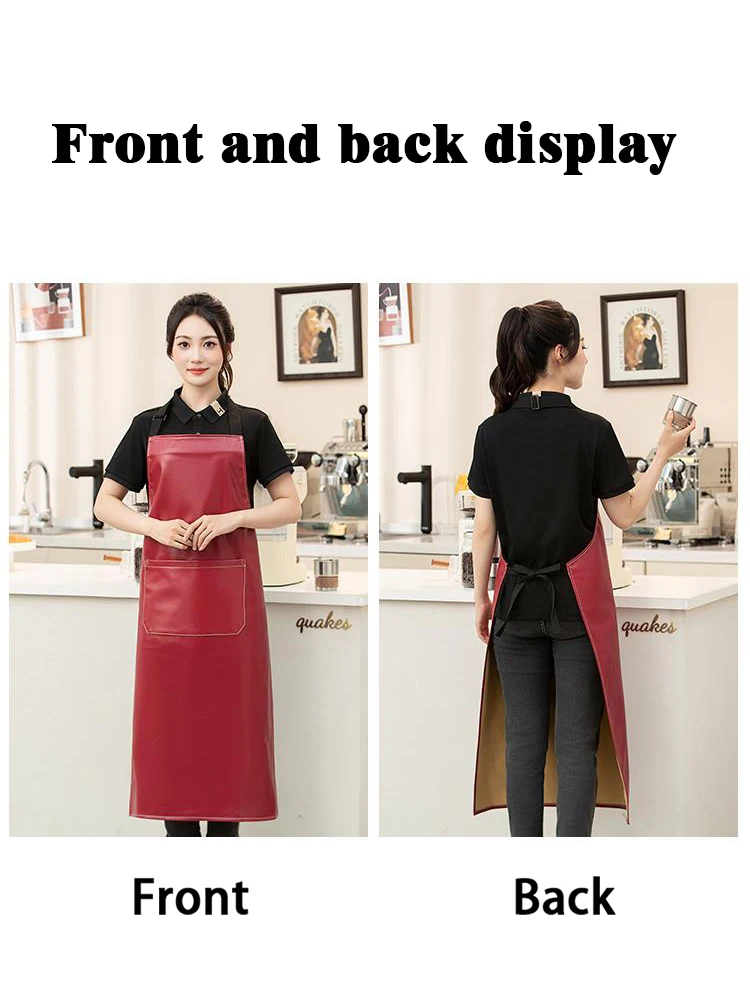 100% 방수 경량 손쉬운 청소 앞치마 부드러운 촉감 풀 PU 가죽 편안한 착용 디자인 만능 보호 작업 앞치마