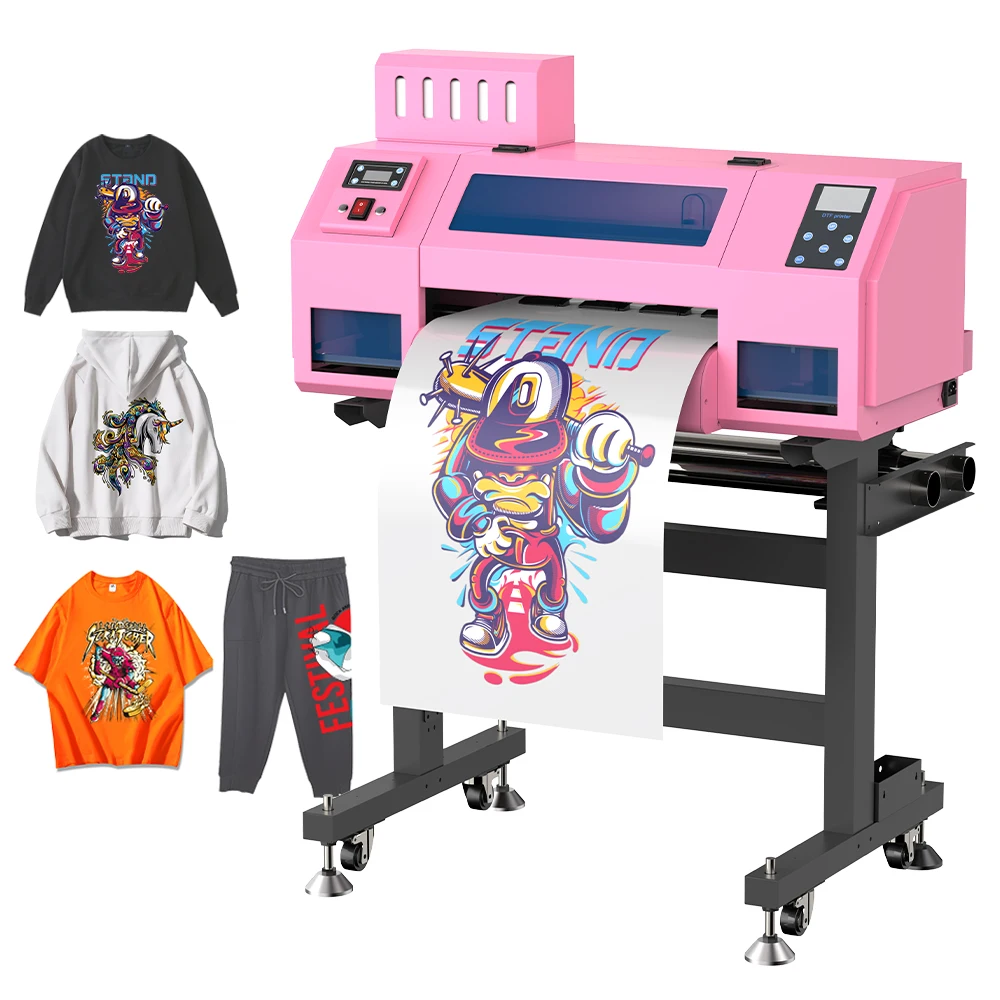 COLORSUN pink dtf printer a3 printing machine Digital dtf printer transfer T Shirt Textile Printing With Double xp600 PrintHeads