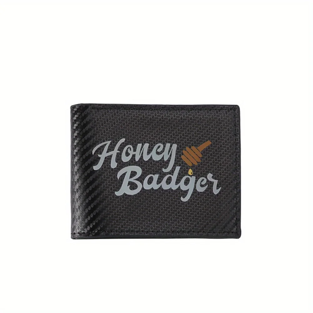 

Honey Badger text with dipper Men's Wallets Simple Business Modern Stylish Printing Design Gifts For Father Boyfriend Christmas