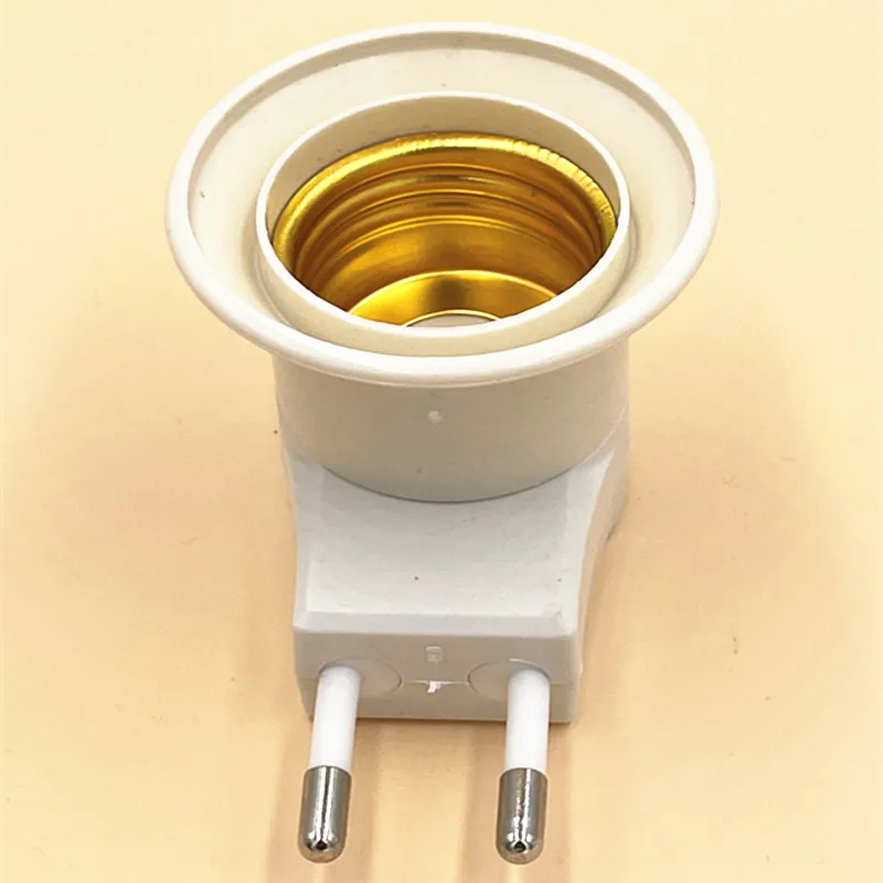 1 قطعة E27 مصباح محول مأخذ التوصيل مع التبديل الاتحاد الأوروبي التوصيل البلاستيك القياسية المسمار في المقبس منفذ محول لمبات للمنزل