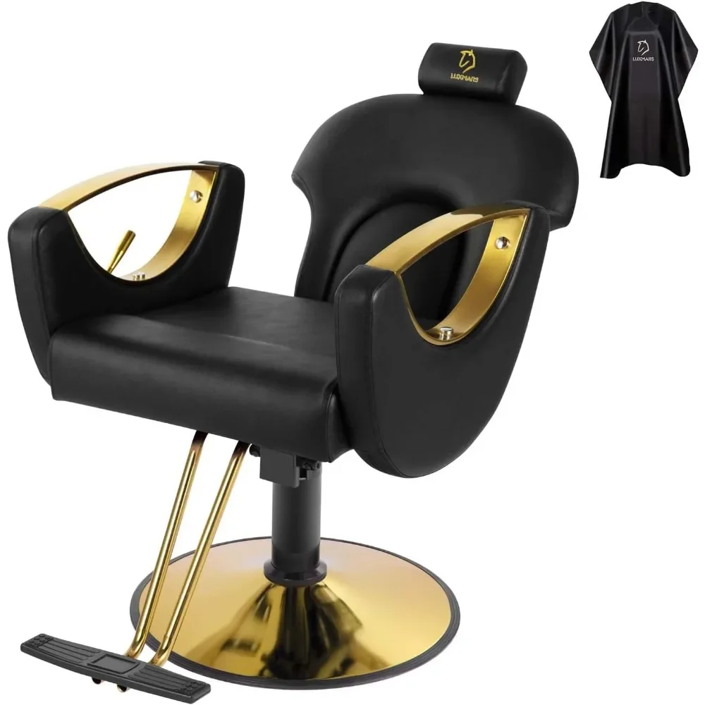 

Barber Chair Salon Chair Hydraulic Reclining Barber Chairs Hair Styling Chair Cutting Chairs Salon Easy to Assemble Black