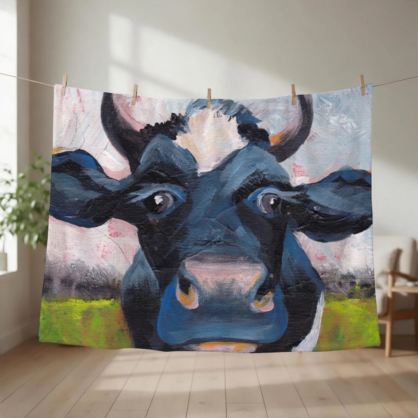 Mad Cow Throw Blanket couch cozy soft plush fuzzy picnic outdoor blanket