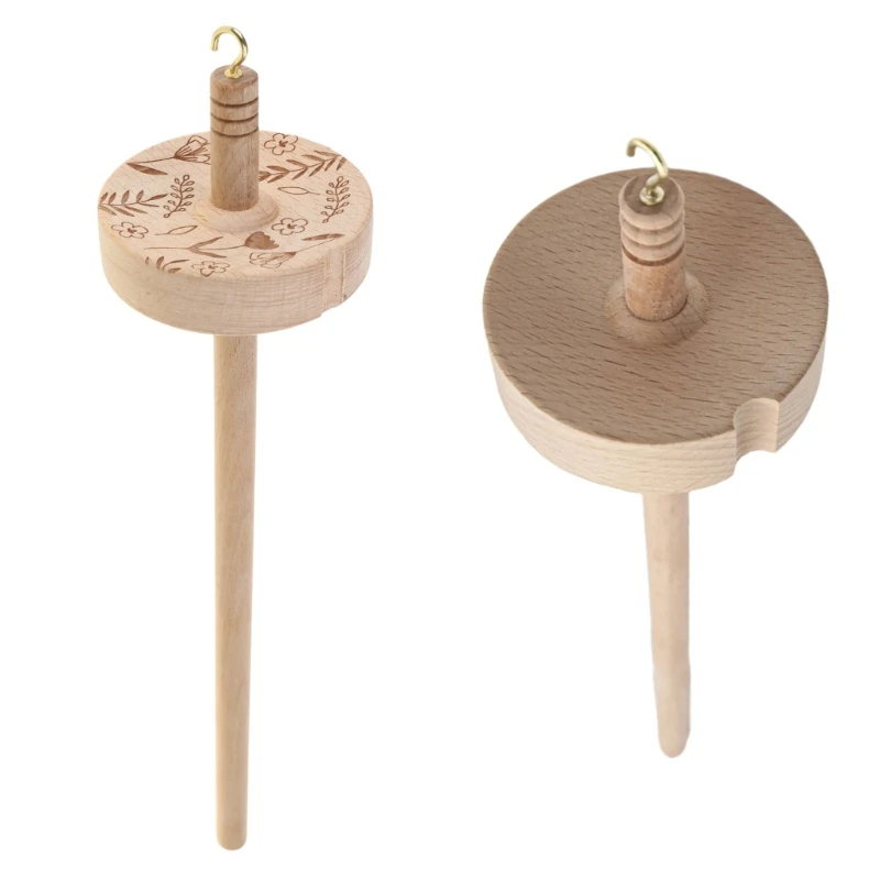 Hardwood Drop Spindle Top Whorl Yarn Spinner Wheel Spin Roving into Yarn A0KF