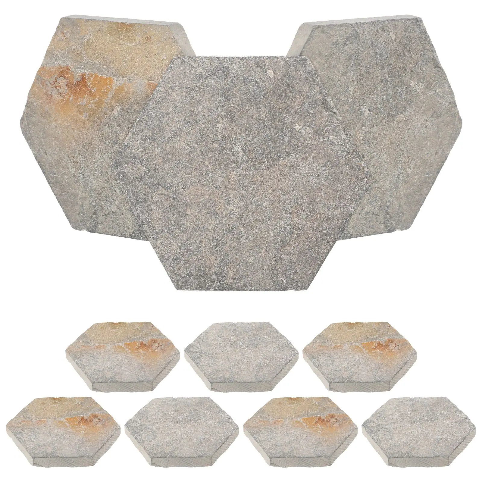 

10 Pcs Aquarium Decorations Fish Tank Ornament Natural Rock Slices Reptile Decor Basking Platform Landscaping Shrimp