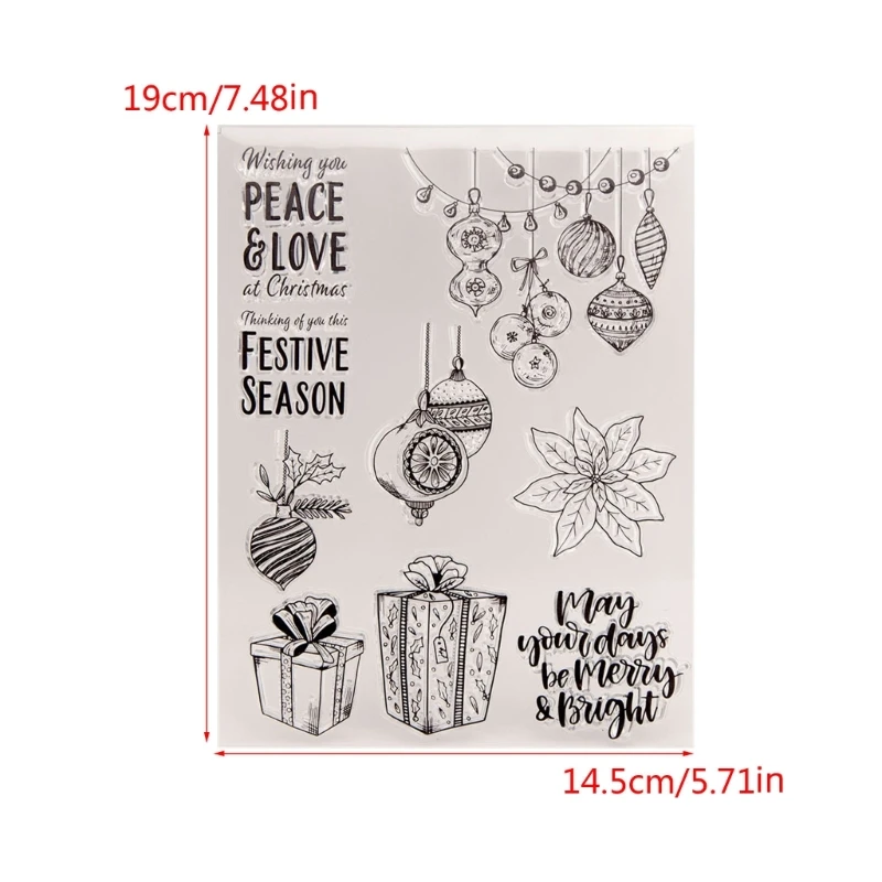 Timbri trasparenti tema natalizio Guarnizioni in silicone vintage per creazione biglietti scrapbooking fai-da-te in