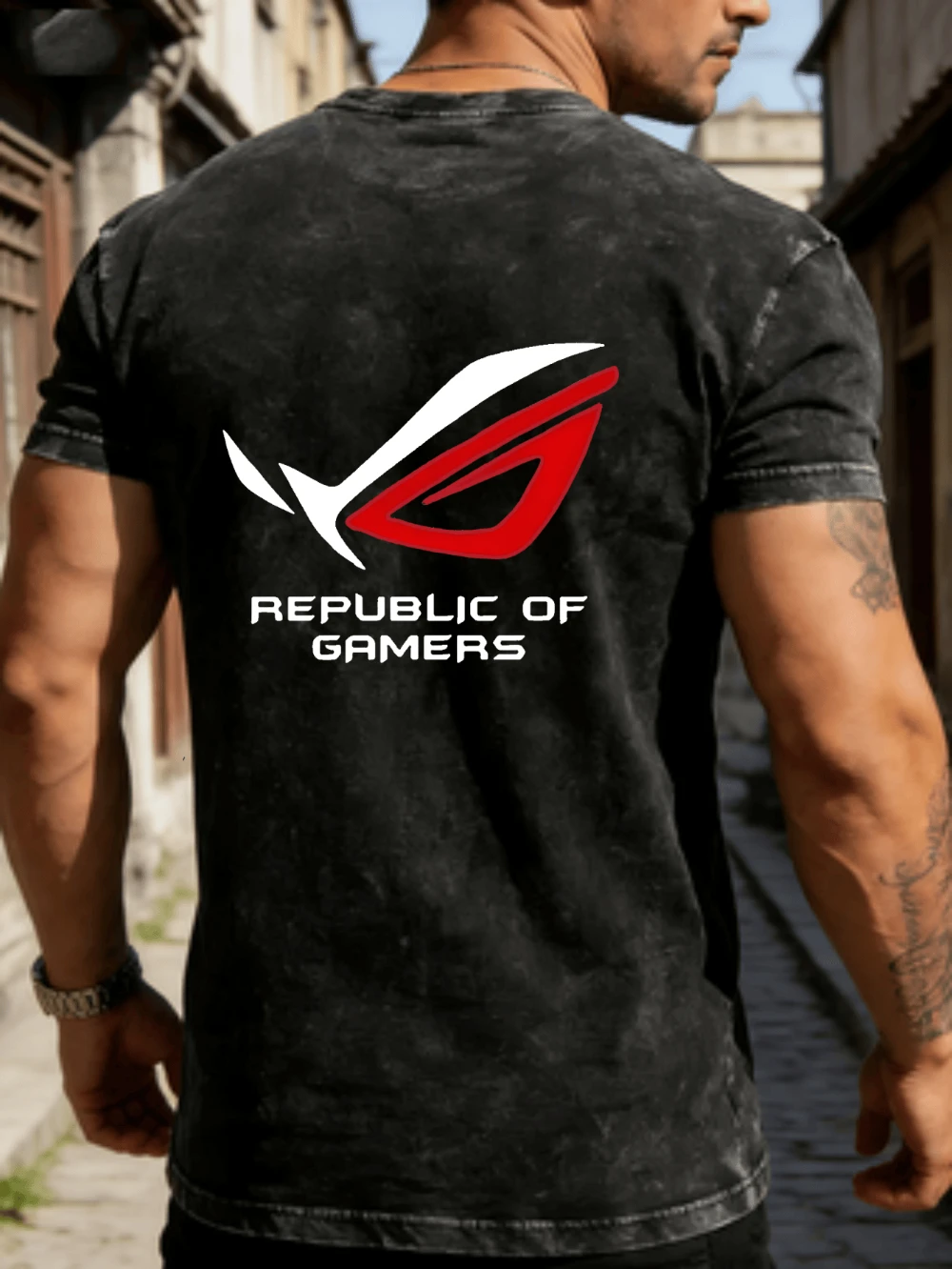 Men's retro T-shirt with 