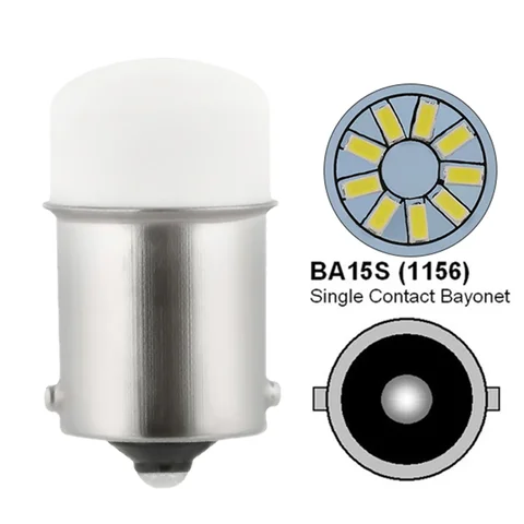1x P21w Led 1156 автомобильная лампа, автомобильная универсальная лампа указателя поворота, Тормозная лампа Ba15s, белая DRL 12 В, поддерживается