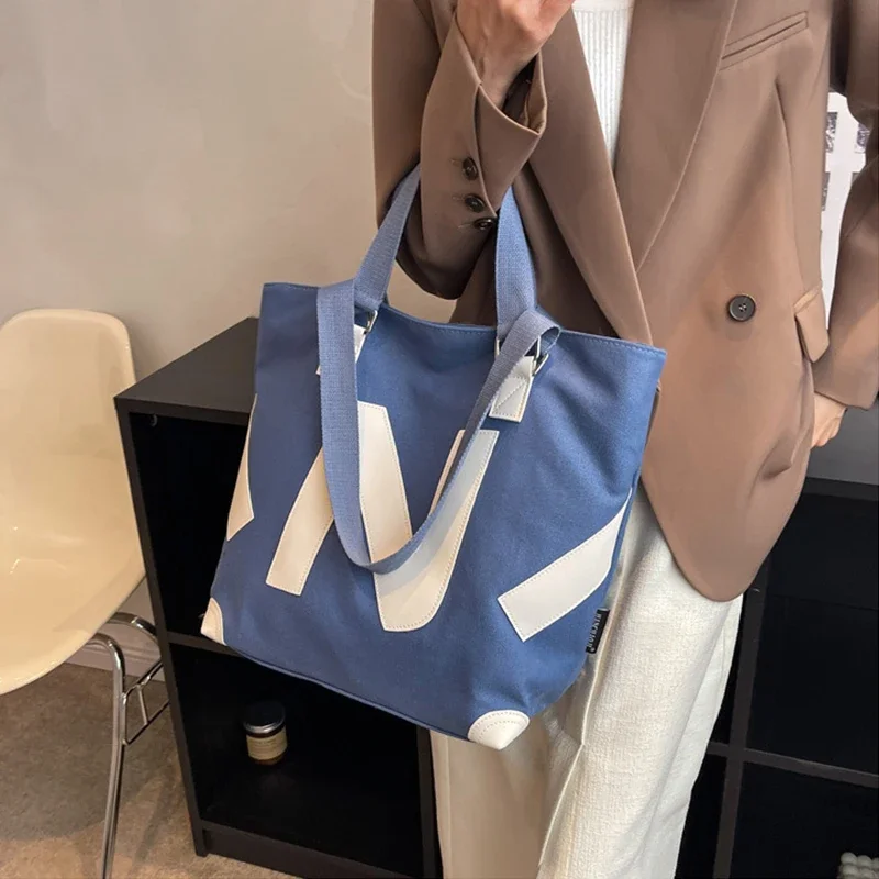 Nuova borsa da donna in tela di grande capacità per il tempo libero per la borsa da aula giapponese INS borsa a tracolla per studenti borsa laterale