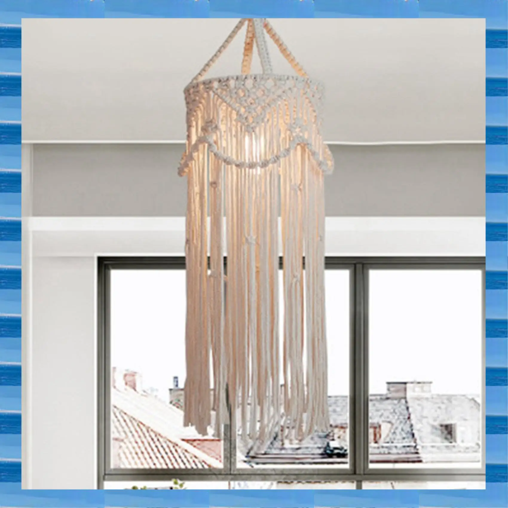 

AT53 2X Chandelier Boho Decor Hand-Woven Charm Macrame Wall Hanging Creative Home Bunk Home Decoration Lamp Shade Mandala