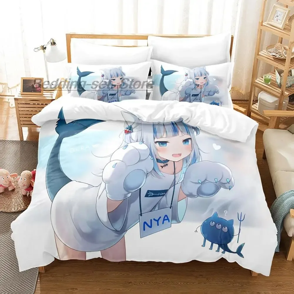 VTuber Ookami Mio Bedding Set Single Twin Full Queen King Size Bed Set Aldult Kid Bedroom Duvetcover Sets 3D Print Kawaii 2022