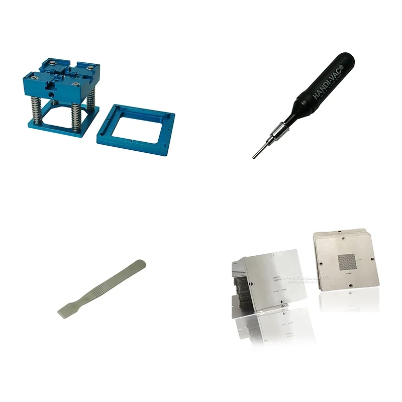 BGA Accessory Packaging Reloading Station - 90mm - Blue with Handle + Memory 90mm Template 14/170/341 Piece Set + Flux Paste 100