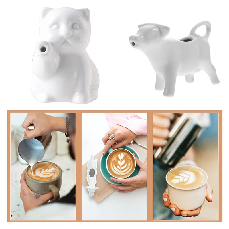 

1Pcs Milk Creamer Ceramic Jug Cow Coffee Cup Sauce Gravy Dispenser Pourer Frothing Mini Container Serving Boat Frother