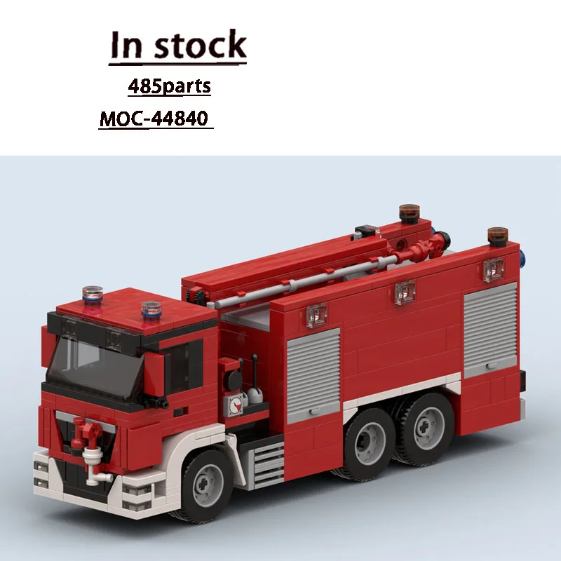 

MOC-44840 Модель пожарной машины для городских спасательных работ из строительных блоков, 485 деталей, MOC, подарок на день рождения и Новый год для мальчиков