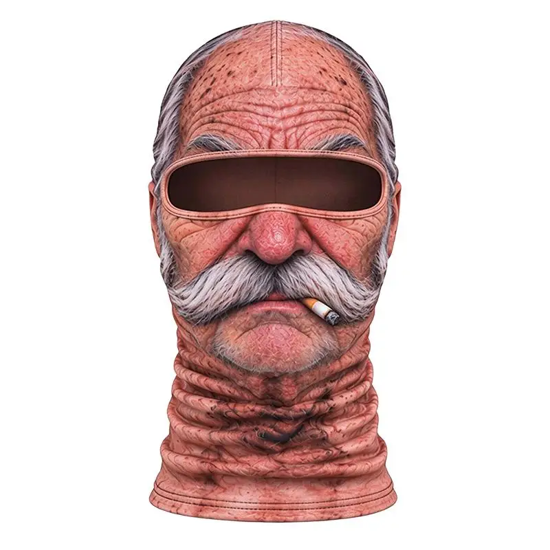 Lustige 3D-Gesichts-Balaclava-Mütze, Vollgesichtsmaske, Kapuze, Balaclava für Motorradfahren, Skifahren, Gesichtsmaske, Outdoor-Warm-Balaclava-Mütze – Detail 3
