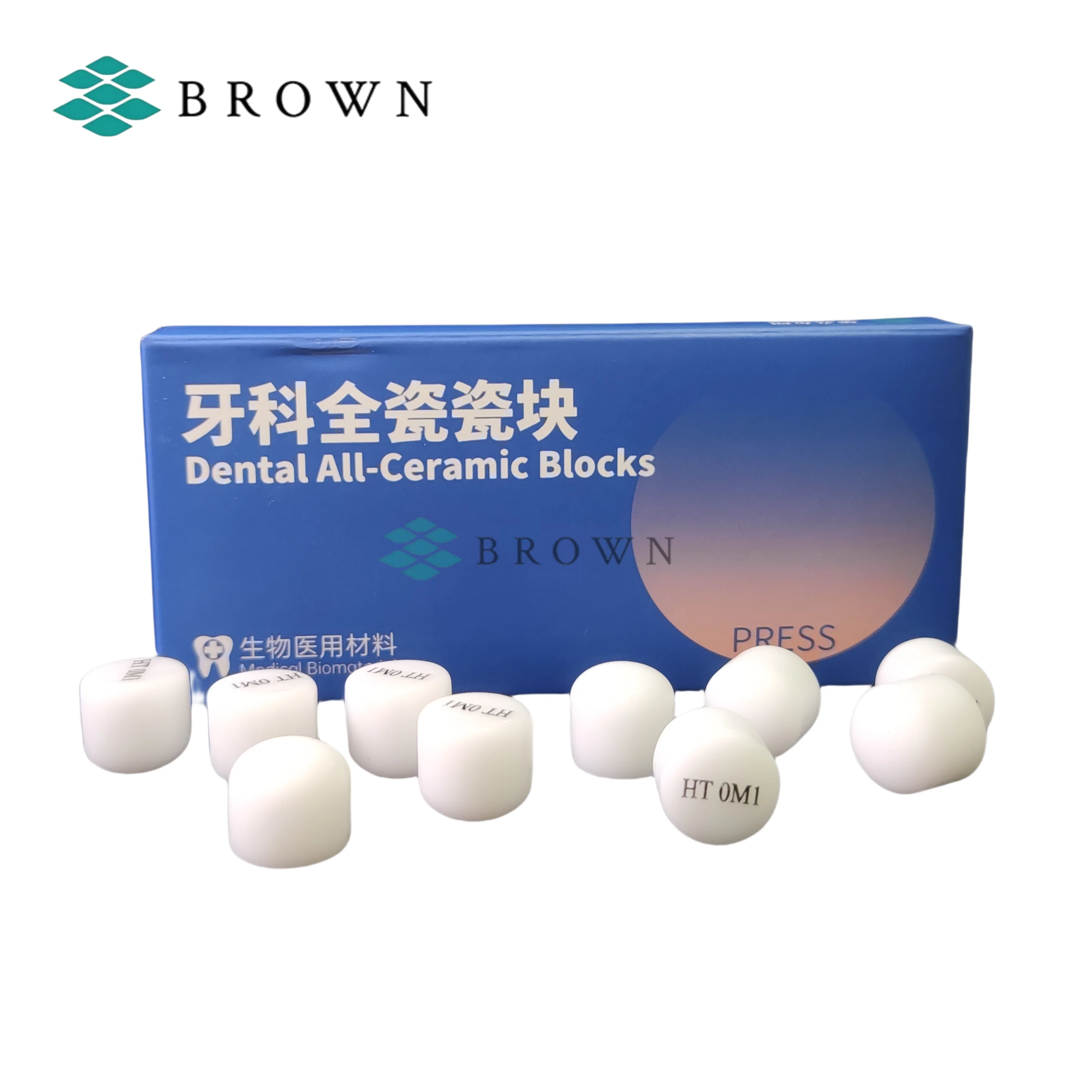 10Pcs Dental Press Glass Ceramic Ingots Dental Press Disilicate Lithium Block CAM CAD High-Quality HT/LT for Ultra-thin Veneer