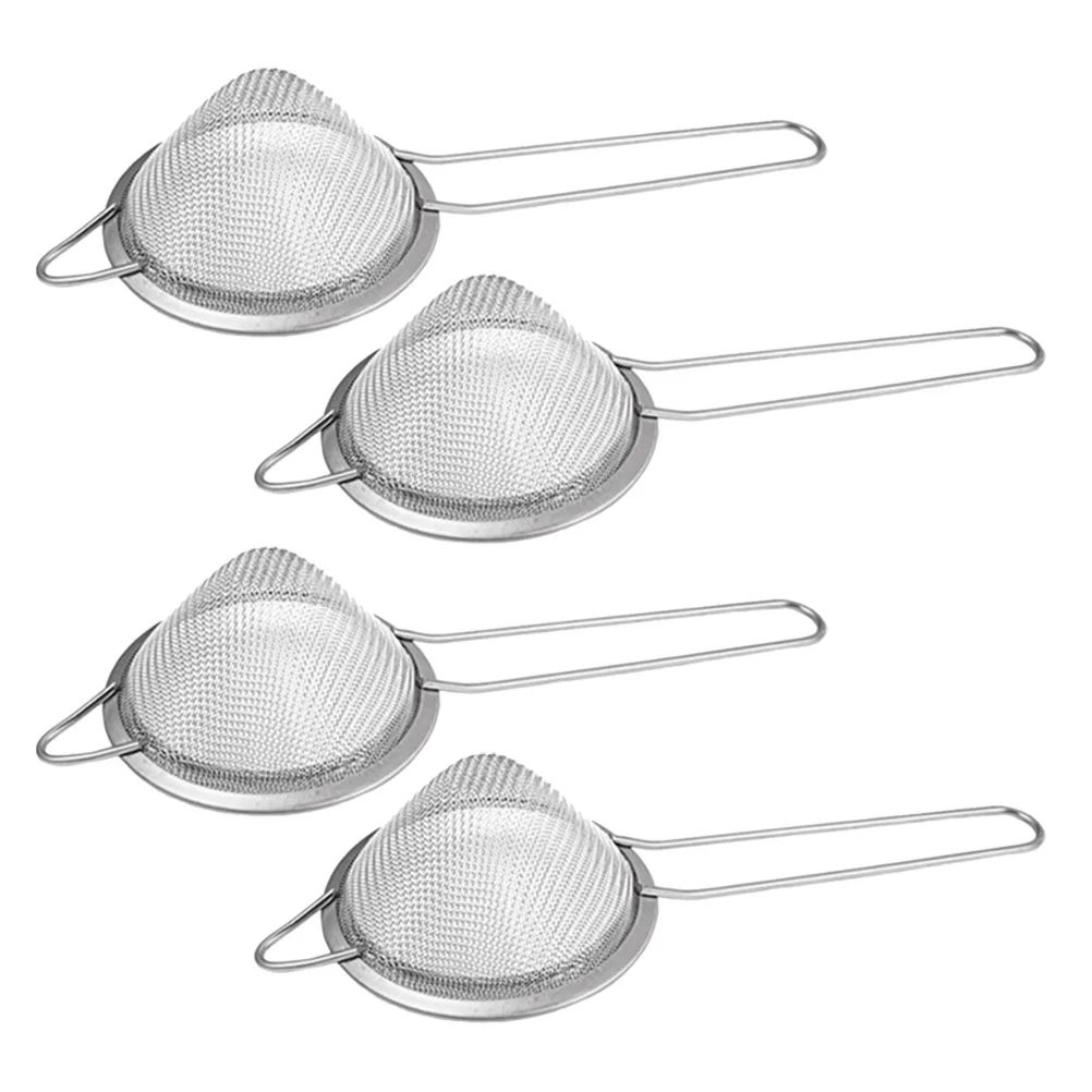 

4pcs Stainless Steel Fine Mesh Sieve 8.5Cm High-Density Hole Rust-Proof Kitchen Strainer For Home Restaurant Hotel Cooking