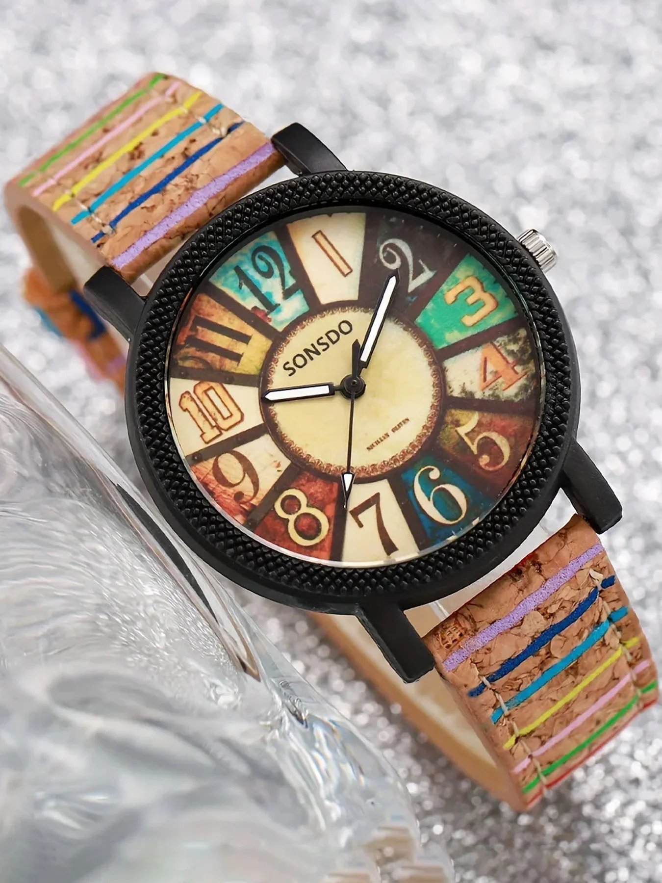 ساعة نسائية مكونة من قطعتين، ساعة عصرية للنساء، مجموعة ساعات نسائية راقية متعددة الاستخدامات #3