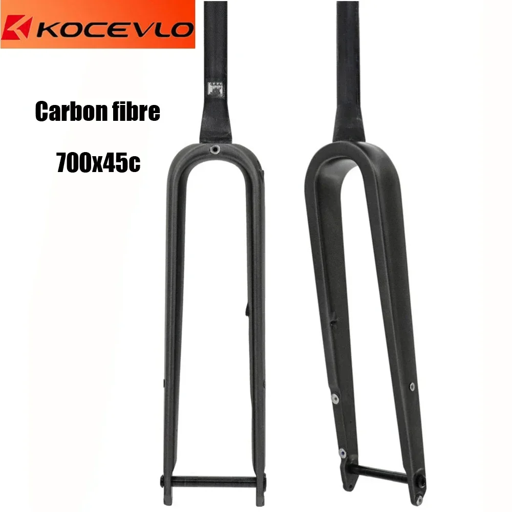 Max Tire 700x45C Full Carbon Gravel Fork Road Bike Front Fork Gravel Bicycle Fork Internal Routing Barrel Shaft Bicycl Component