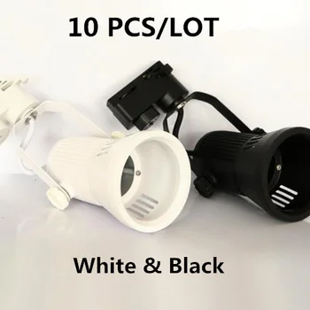 10 개/몫 높은 품질 25W COB LED 3 라인 트랙 조명 쇼 룸 조명 램프 전구 전구 소재 알루미늄없이 주택 