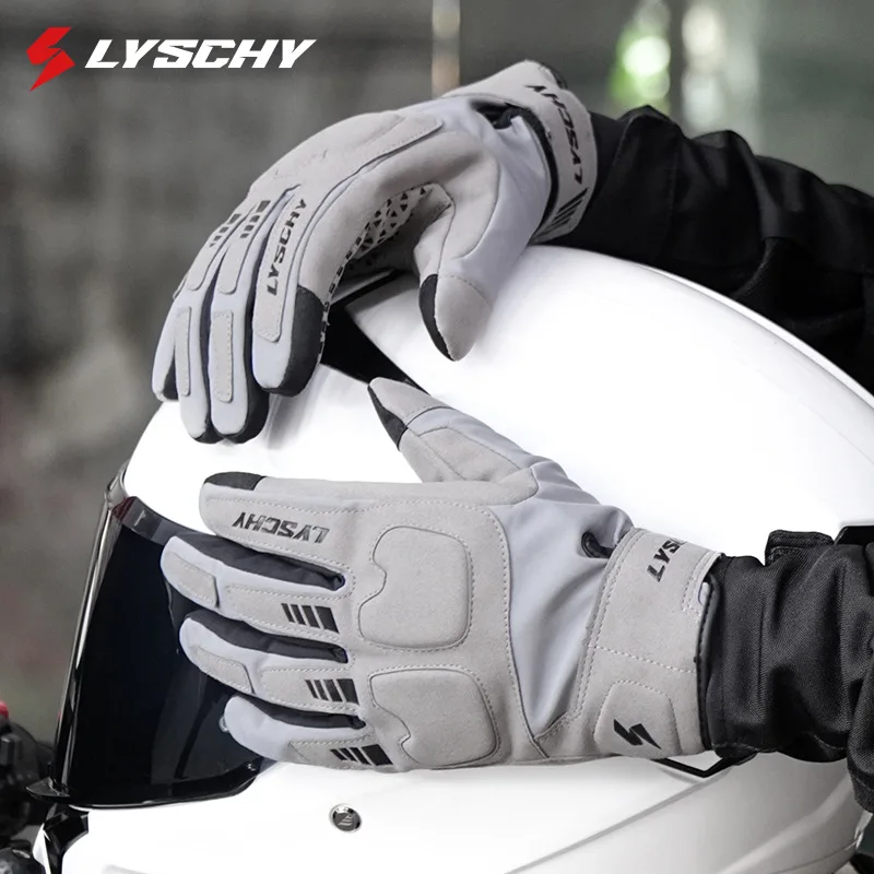 

LYSCHY Motorcycle Gloves Winter Warm Full Finger Motorbike Gloves Abrasion Resistant Luvas Touch Screen Motocross Bike Guantes