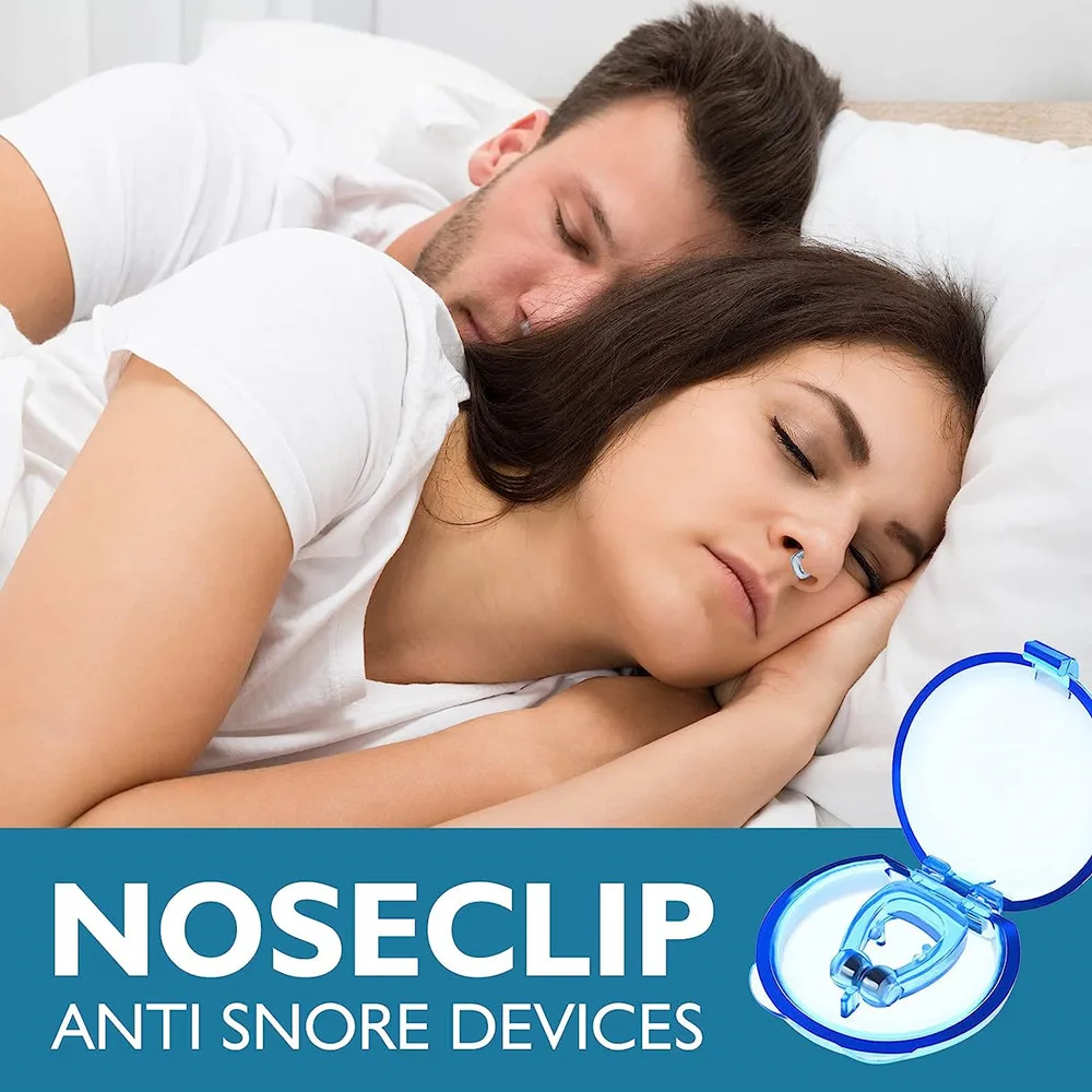 1/2/4/6/8PCsMagnetic Anti Snore Nose Clip Stop Snoring Device Easy Breathe Improve Sleeping Aid Guard Night Device With Case
