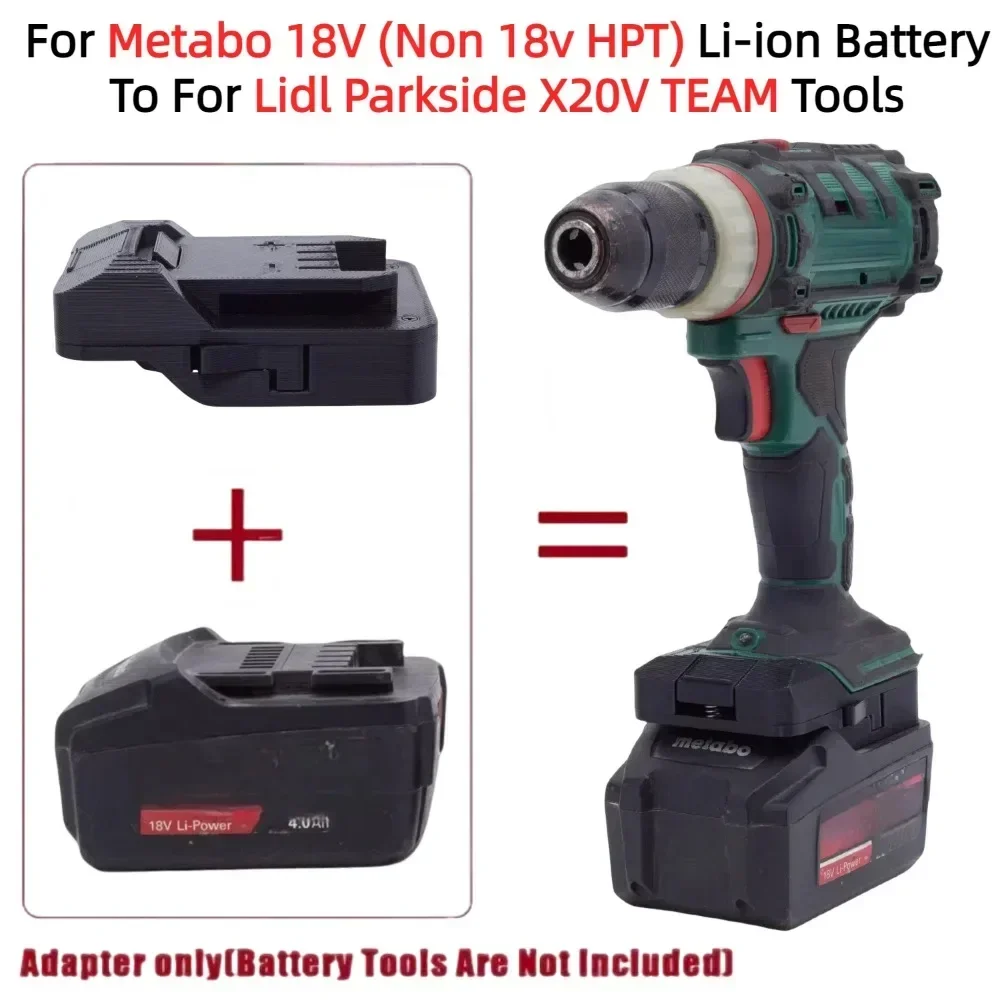 

1x Battery Adapter/Converter for Metabo 18V (Non 18v HPT) Li-ion Battery TO Lidl Parkside X20V TEAM Series Cordless Tool