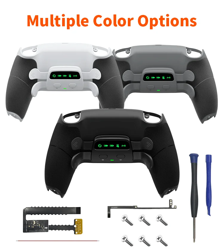 Remappable Pieces, Upgrade Boards and Redesigned Back Case and 4 Rear Buttons for PS5 Controller BDM 030&040&050
