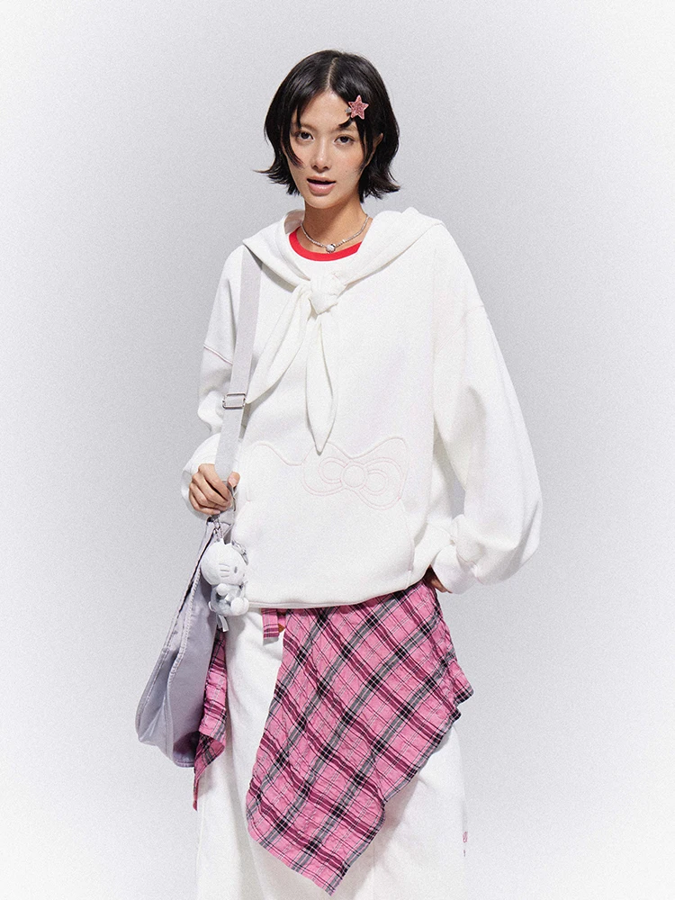 

Белая толстовка с ушками кролика, женская, свободного кроя, в стиле оверсайз, бренд Sle Jaet 97, из смесового хлопка и полиэстера, с длинными рукавами, в милом стиле.