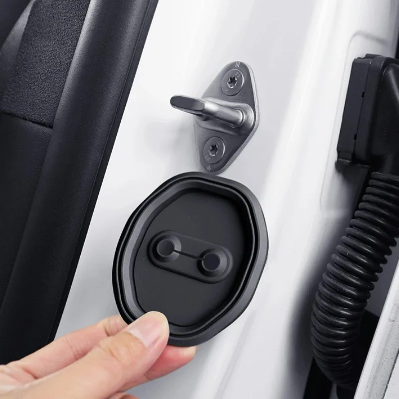 For Chevrolet Cruze Camaro Equinox 2016-2024 Silicone Black Car Door Lock Cover Trim Sticker Interior Car Accessories