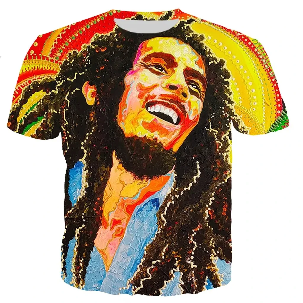 

Hot Sell Summer Men Clothing 3d Print Bob Marley Graphic T-Shirt, Men Casual Hip Hop Sports Men Breathable Quick Dry T-Shirt Top