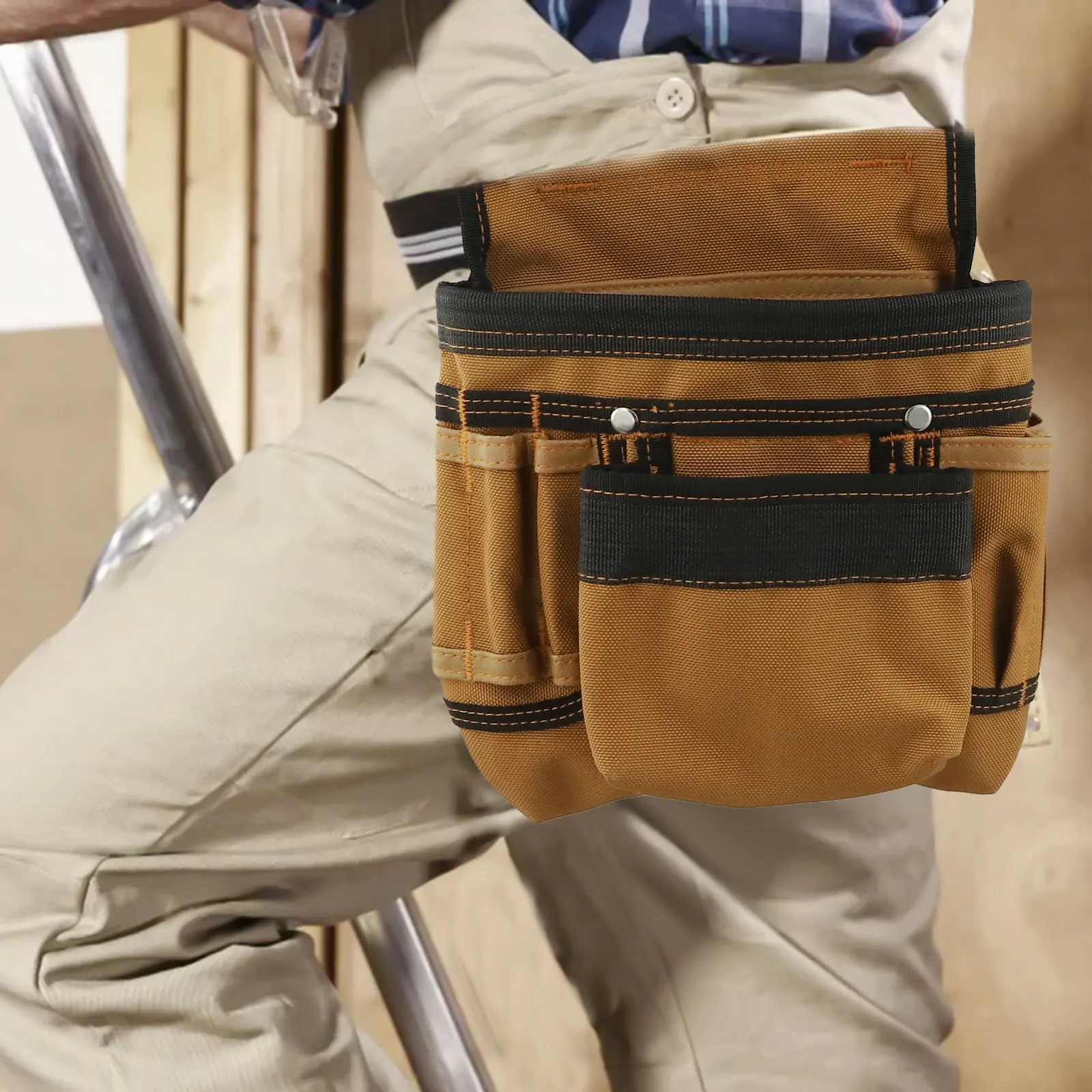 

Breathable Mesh Lining Tool Belt Adjustable Tool Bags Black Brown Heavy Duty Tool Vest Comfortable Fit Multiple Pockets