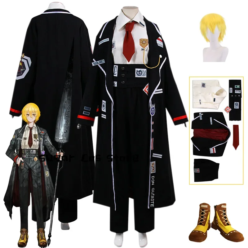 

Game Limbus Company Don Quixote Cosplay Costume Uniform Black Cloak Anime Role Play Halloween Carnival Christmas Prop Women Men