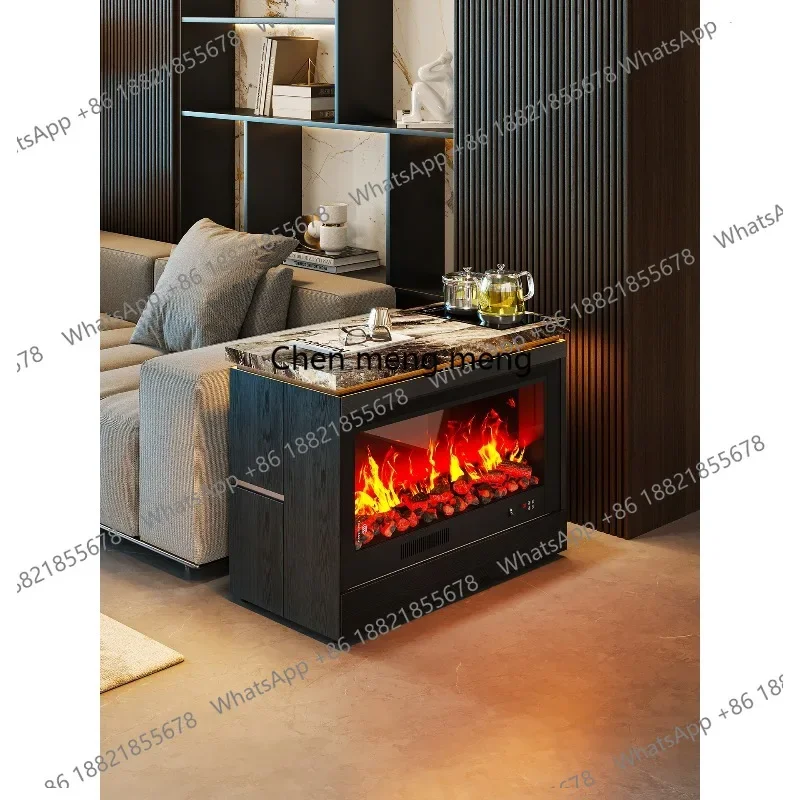 

Italian style with kettle integrated movable heating fireplace decorative cabinet living room heating side cabinet