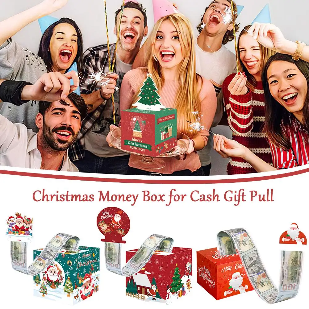 Christmas Money Pull Box for Cash Funny Cartoon Cash Pull Box Festive Cash Box Novelty Party Supplies for Christmas Party