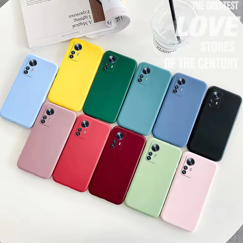 Liquid Silicone Case for Xiaomi Mi 12 lite 12s 12T Mi12 Pro Lens Protection Shockproof Cover For Xiaomi Mi 12 12S Couqe Fundas