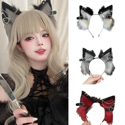 Handmade Cat Wolf Foxes Ear Headband Adult Teens Cosplay Hairband Women Girls Faux Fur Plush Hair Hoop for Carnival Party Stage