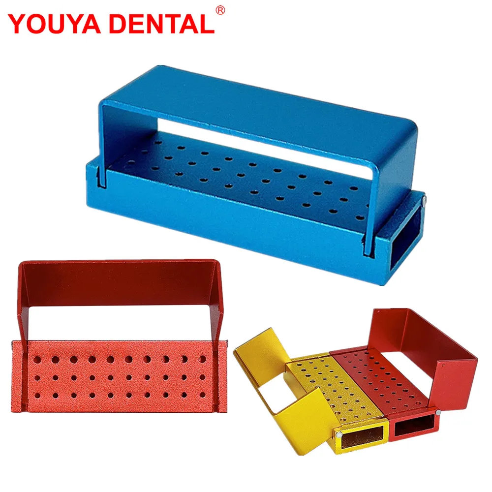 30 Holes Dental Burs Stand Holder Autoclavable Sterilizer Dentistry Disinfection Storage Box Organizer   For High/Low Speed Bur