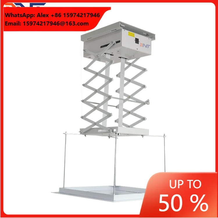 Projector Scissor Ceiling Mount Bracket Ceiling Electric Motor Projector Lift With 400cm Running Distance For Hall Drop Down