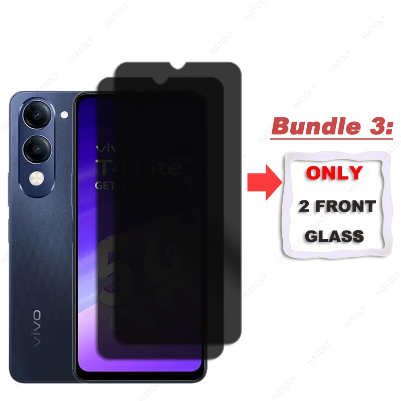 Privacy Screen Protector For vivo T4 Lite Glass For vivo T4 Lite Anti Glare Camera Protector Anti-spy Glass For vivo T4 Lite 5G