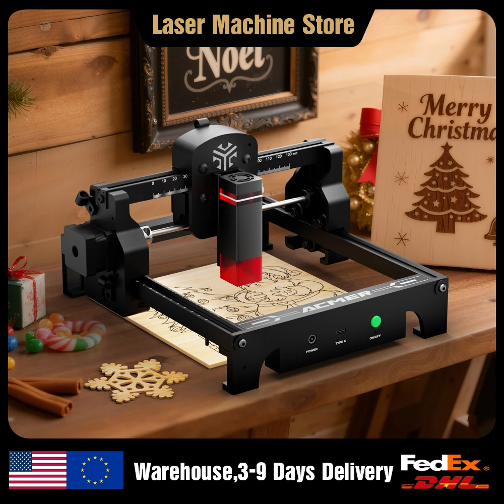 

ACMER S1 2.5W 3.5W Mini Laser Engraver Machine For DIY Painted Dog Tag Leather Wooden Plastic Logo