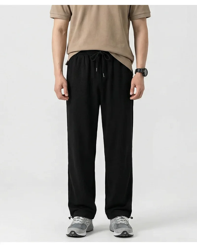 Sweatpants 2026 Spring Black Men's Casual Trousers Solid Color Sweatpants