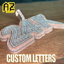 BIG Customized Letters Name Iced Out Pendant Necklaces For Men Women Bling Zircon Necklace Hip Hop Jewelry Drop Shipping
