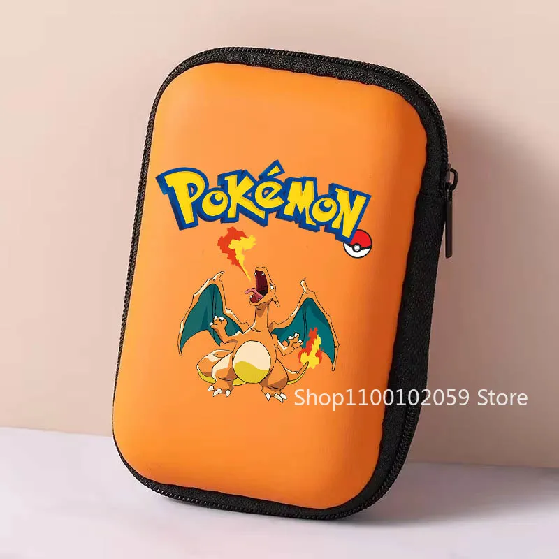 البوكيمون بيكاتشو سماعة صندوق تخزين تخزين سستة حقيبة الكرتون الشكل المحمولة صندوق حماية الموثق الاطفال الهدايا اللعب #4