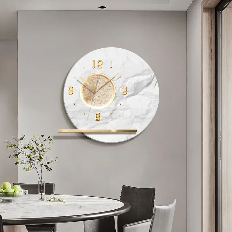 Guest restaurant creative clock decorative painting personality minimalist wabi-sabi wind wall clock mural dining table dining