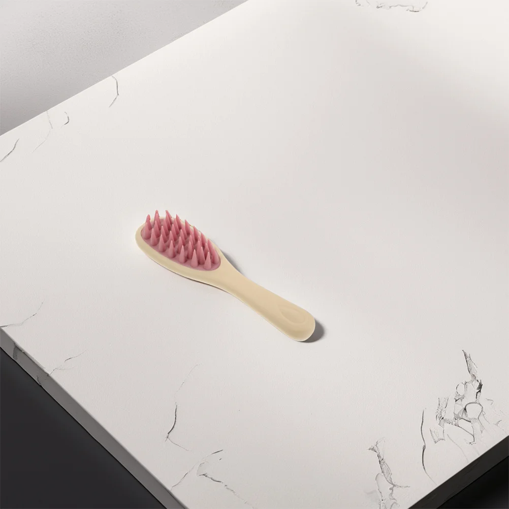 

2 шт., массажная щетка для шампуня с двумя зубьями, длинная ручка, силиконовая щетка для мытья волос, отшелушивающий крем для кожи головы, расческа для душа, щетка для волос для душа