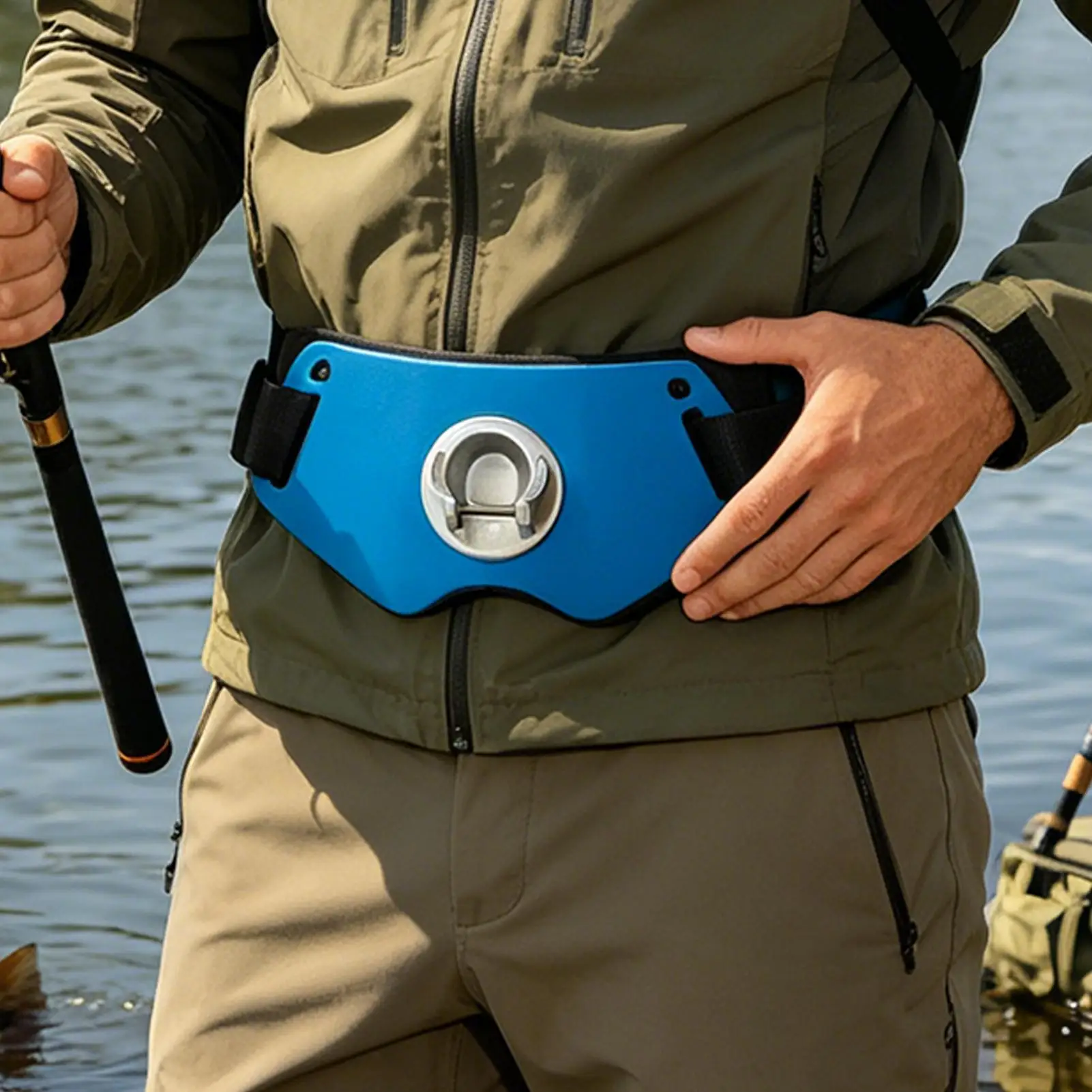 

Aluminum Alloy Adjustable Fishing Belly Top Support Holder Fishing Protection Gear for Summer Beach Boating River Lake Casting