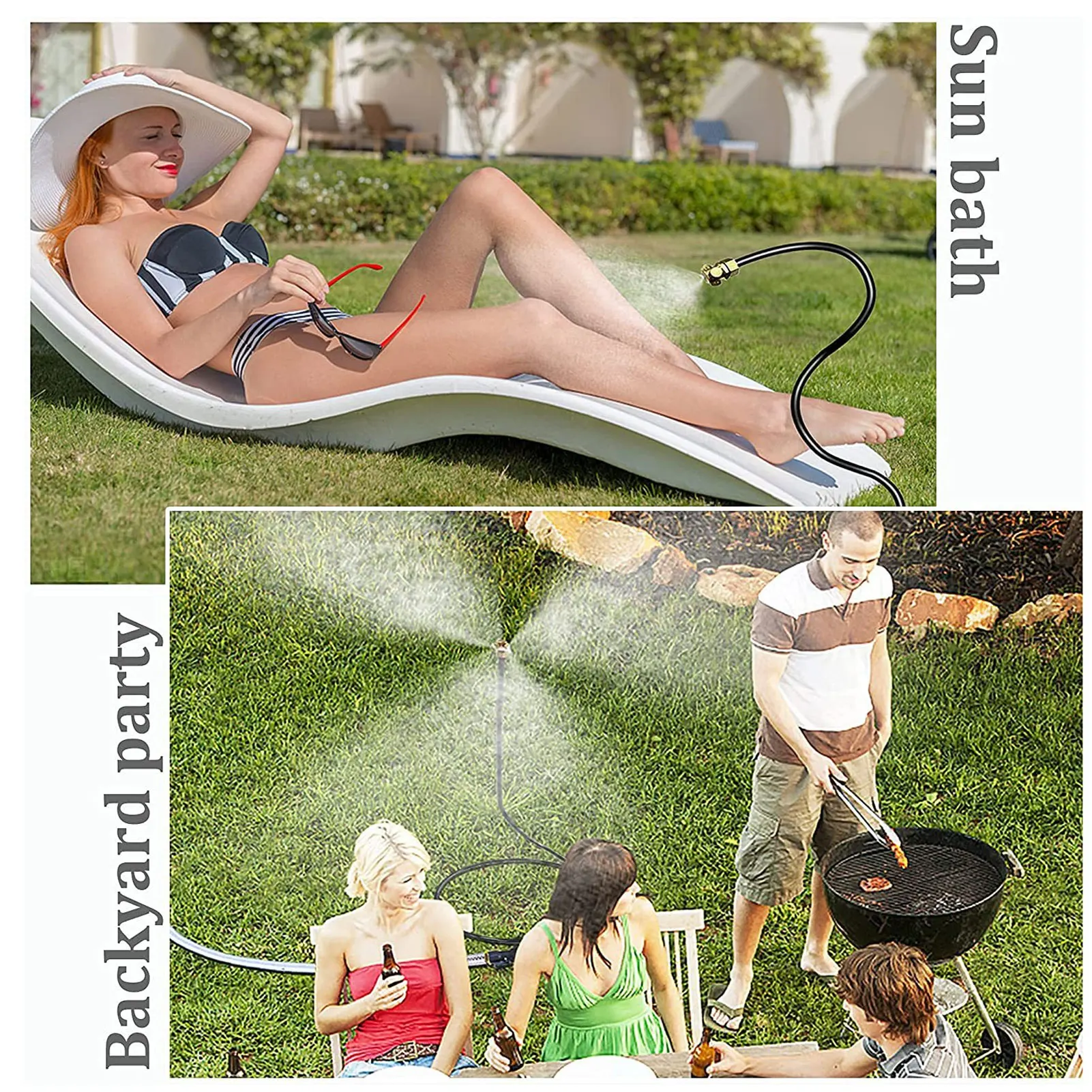 Irrigatore per nebulizzazione d'acqua da giardino sistema di nebulizzazione di raffreddamento portatile all'aperto per le giornate estive calde all'aperto