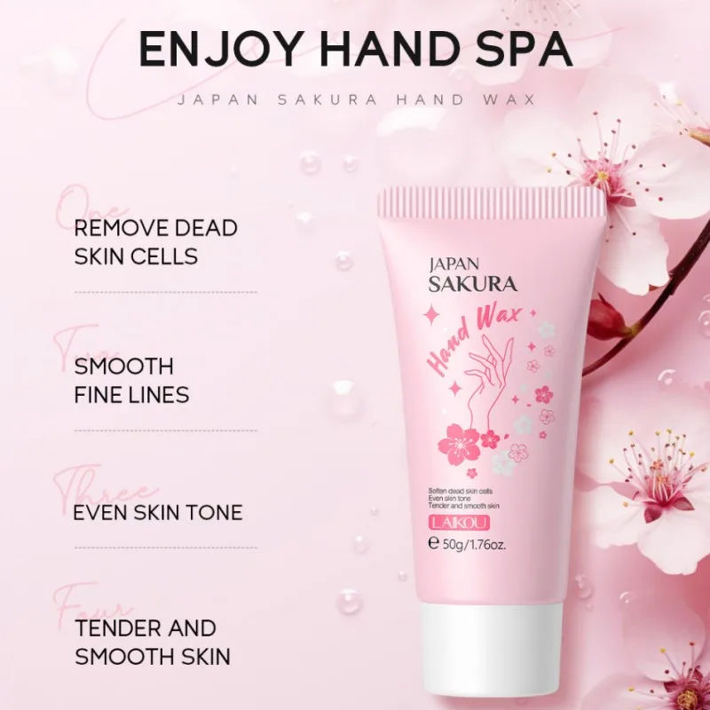 Sakura Moisturizing Hand Wax Repair Exfoliating Calluses Acid Anti-Aging Hand Cream Care Scrub Hand Mask Paraffin Hand Cream 50G