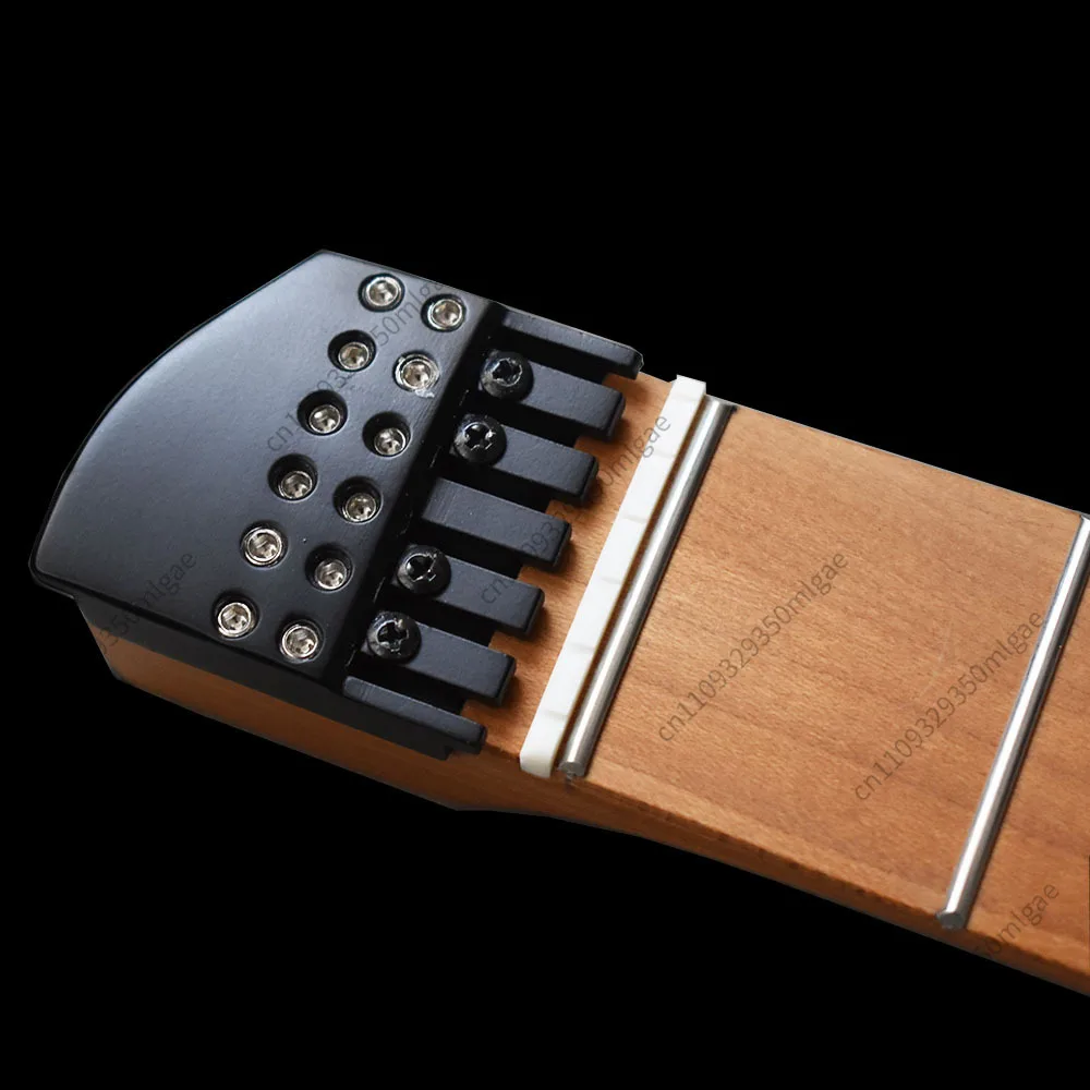 24 Fret Headless Electric Guitar Neck Guitar Fretboard 6 String with String Lock Tuning Control Knob Replacement Parts